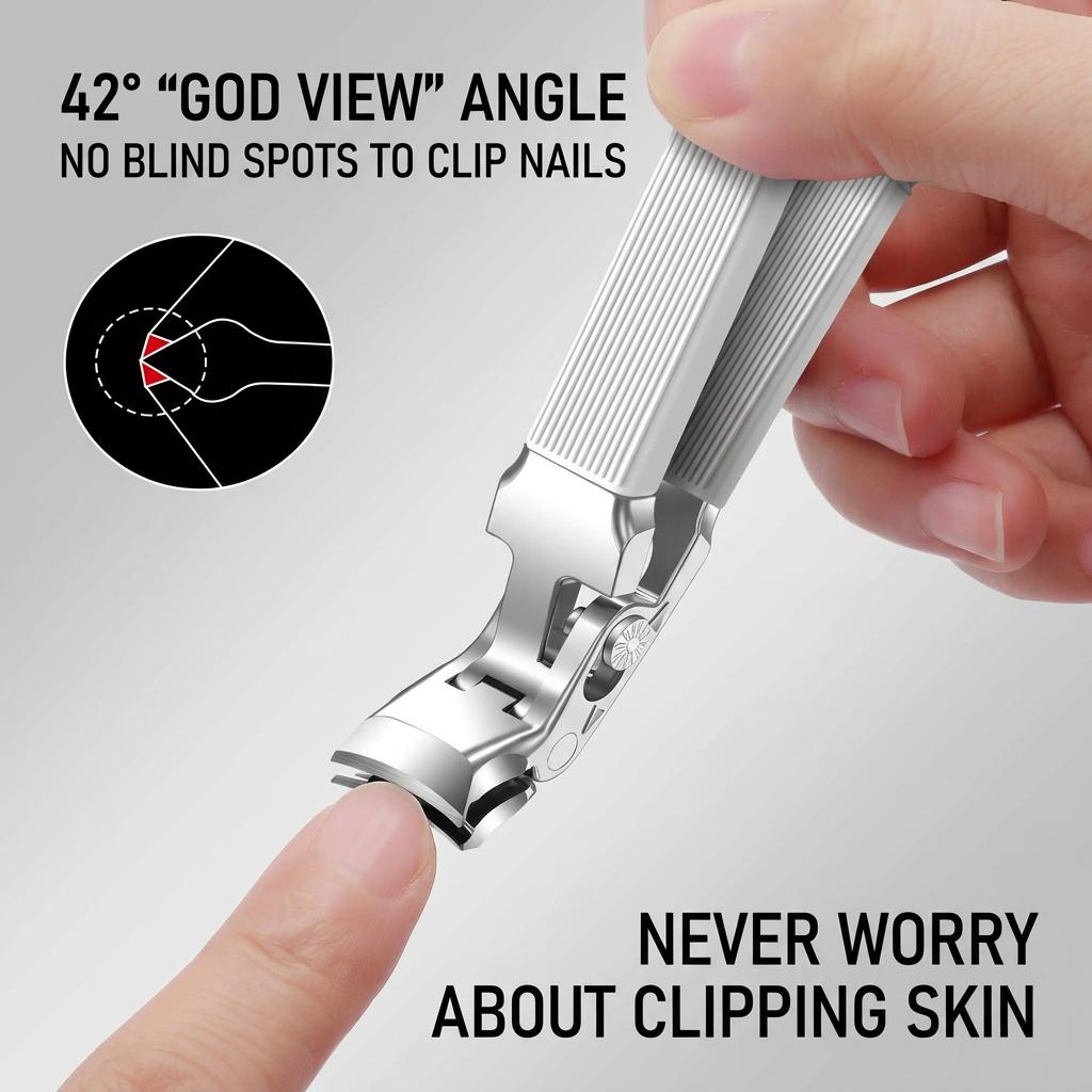Professional Nail Clippers 42 Degree Bent Head Toenail Nipper For Hard Nails Stainless Steel Pedicure Cutter Nail Clippers