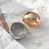 Classic Drum-shaped Spring-Opening Wide-edged Alloy Bangle