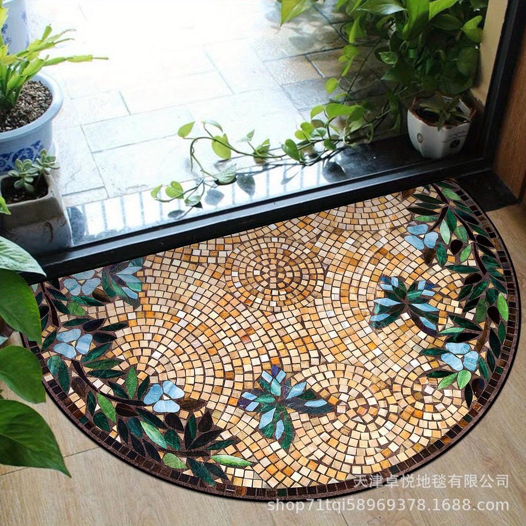 WTEMPO Half Circle Carpet Entrance Mat Dustproof and Dirt Resistant Mat
