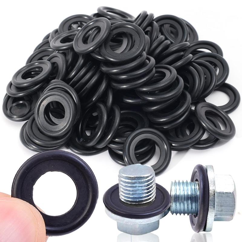 Rubber Gasket Oil Drain Screw Gasket for Automotive Oil Pan Replacement Parts Protects Against Dirt for Chevrolet Ford M12/M14