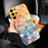 Colored Small Flowers Simplicity High-end Electroplating Glass PhoneCase for Samsung Galaxy S26 S25 S24 S23 S22 FE,Ultra,Plus