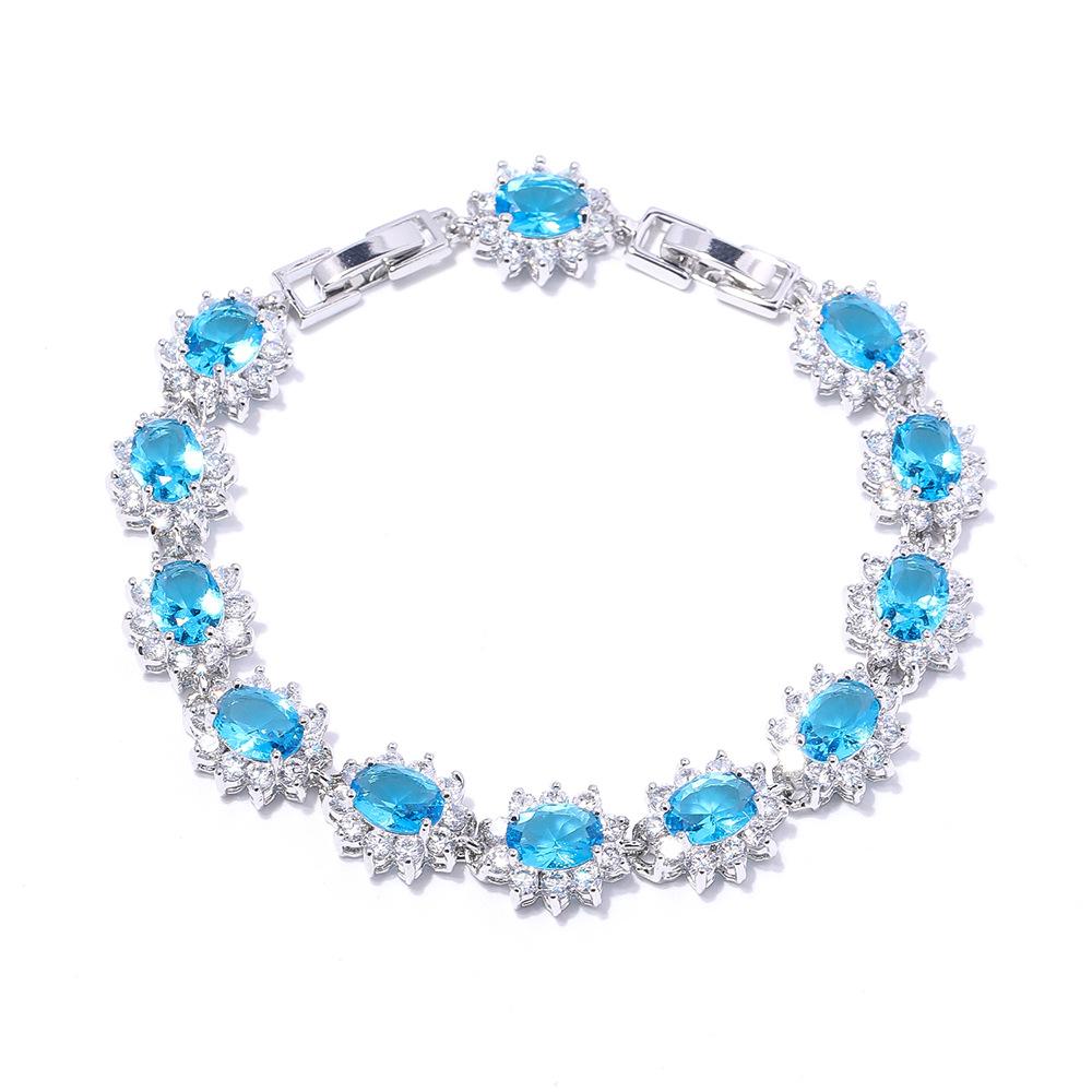 Womens Light Luxury Womens Colored Zircon Bracelet Explosions In Europe and The United States Colorful Bracelet.