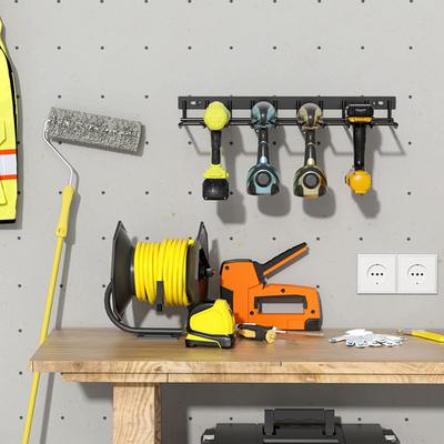 Heavy Duty Floating Power Tools Organizer Wall Mounted Storage Rack Space Saving Drill Metal Tool Shelf for Home Garage Workshop