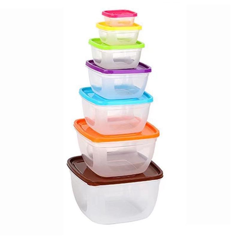 Square & Round Plastic Lunch Containers Set - Sealed, Compartmentalized, Freshness-Preserving Storage Boxes.