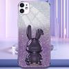 For iPhone 11 Pull-out Kickstand Cartoon Rabbit Case Smart Phone Protector Cover