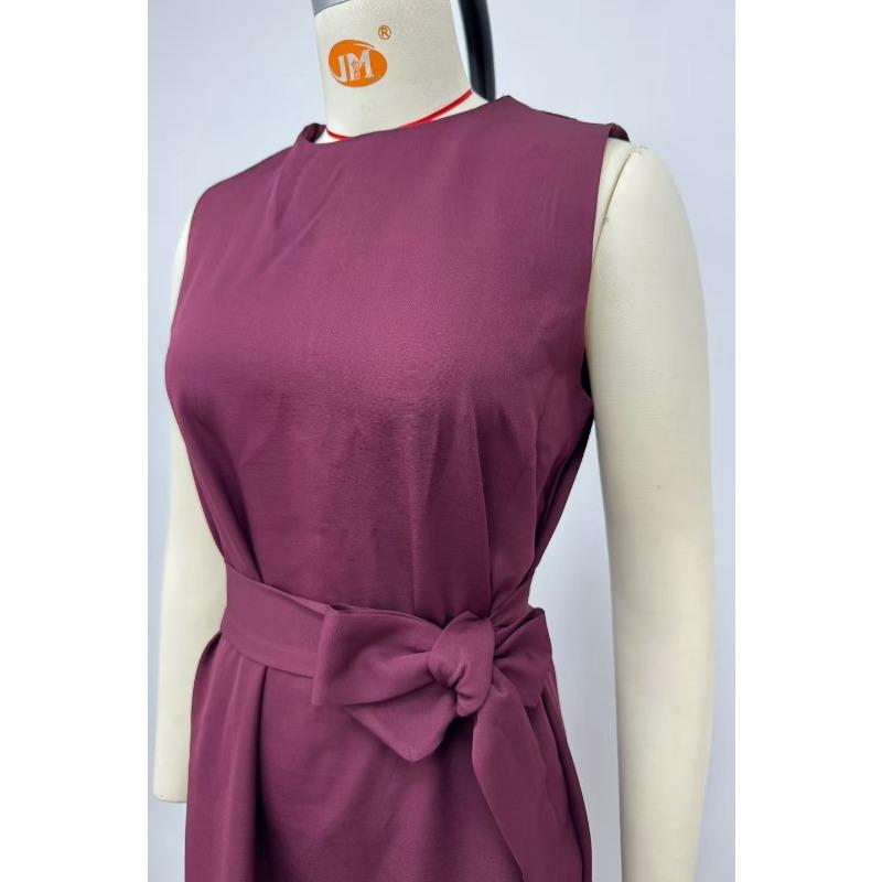 Summer Sleeveless Round Neck Fashionable Casual Long Dress