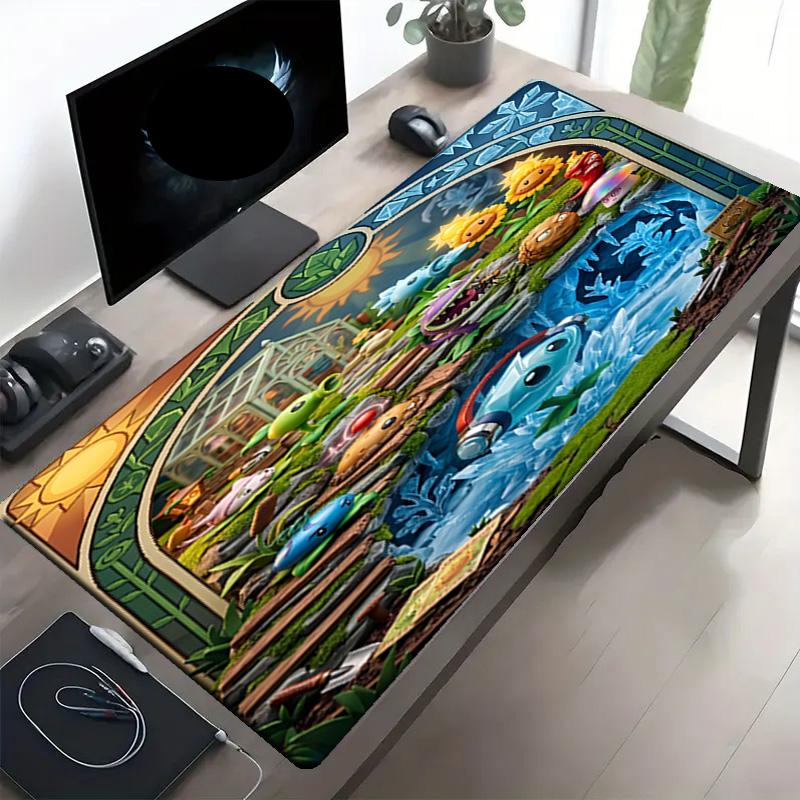 Plants vs. Zombies Print Mouse Pad, Anti‑Slip Desktop keyboard Mat, for PC Laptop Gaming Working Daily Use, Cool Festival Surprise Gift