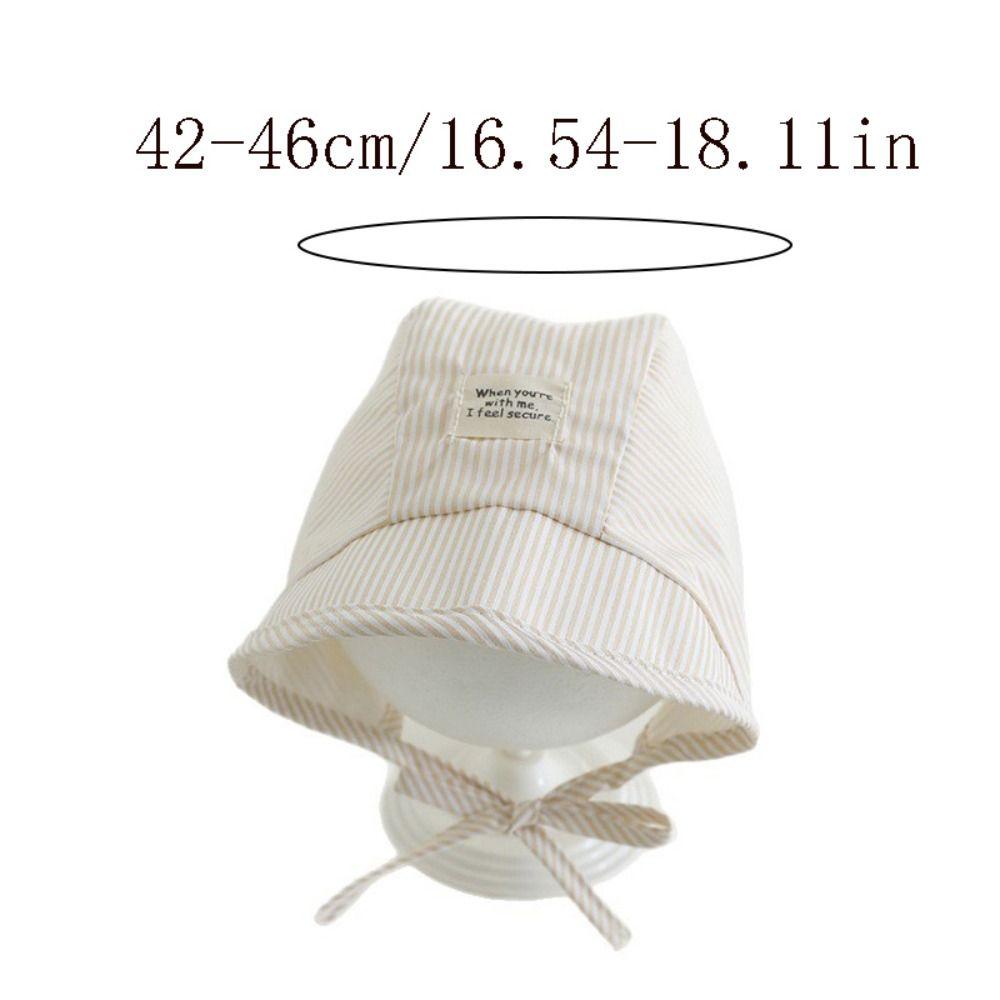 Breathable Soft Baby Fetal Cap Wide Brim Stripe Infant Bonnet Hat UV Protection Cotton Newborn Sun Hat 3-12 Months