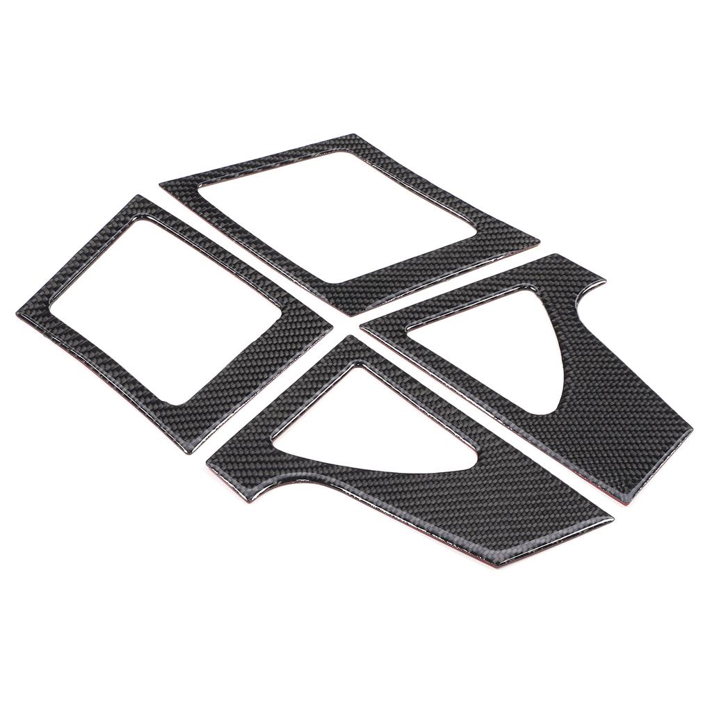 4 Stück Armaturenbrett Luftausströmer Abdeckung Auslass Kohlefaser Zierleiste Links Rechts Passend für Mitsubishi Lancer 2008-2016