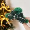 Lamb Wool Bow Hair Clip Barrettes Shark Grab Clip Unique Christmas Plush Hair Claw  Women