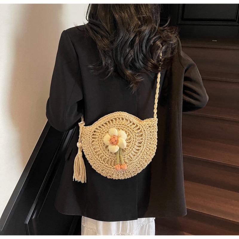 2025 New Fashion Shoulder Slanting Cross Bag Seaside Vacation Beach Bag