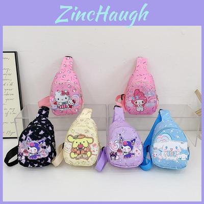 Sanrio Kuromi Cartoon Kids Chest Bag With Breathable Nylon For Daily Use