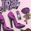 Sequin Embroidery Patch Sticker High Heels Lipstick Cloth Label Accessories Supply Embroidery Label Embroidery Cloth Sticker