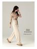 Xinge Women's Tencel Acetate Sweatpants - High Waist, Wide Leg, Straight, Loose Fit, Autumn Casual Style.