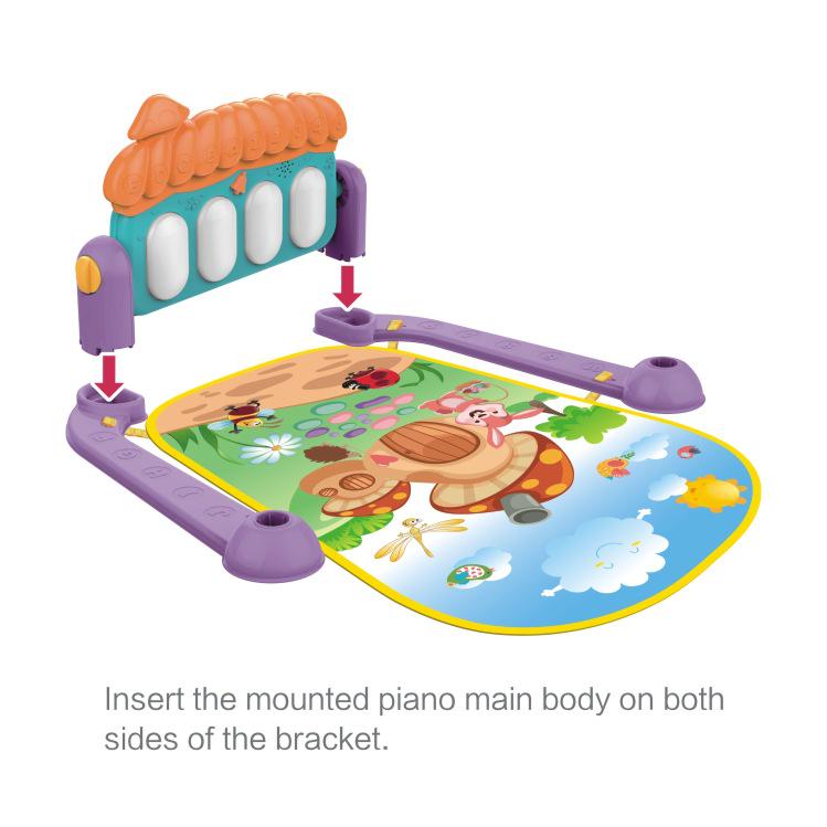 Infant Musical Play Mat & Piano Gym with Rattle Toys (0-18 Months)