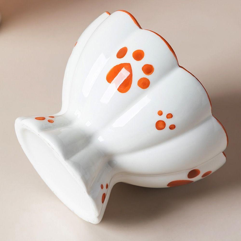 Ceramic Cat Food Bowl Anti Vomiting Elevated Pet Drinking Eating Feeders  Protect Pet's Spine