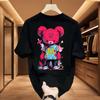 2025 Summer Cartoon Bear Graphic T-shirt 100% Cotton Loose Y2k Casual Men's Clothes Breathable with All Fashion T-shirt