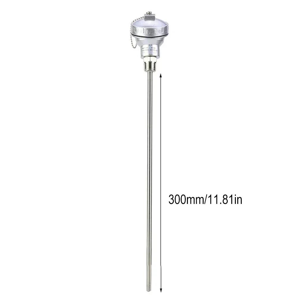 1set RTD PT100 Temperature Sensor Probe 1/2" NPT Thread Thermocouple 50/100/150/200/250/300/400mm Terminal Head Accessories