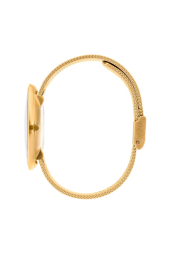 ARNE JACOBSEN BANKERS 53108-2009 40mm Watch, Nordic Design, Water Resistant (Quiet Design with No Second Hand), White Gold, Mesh Strap