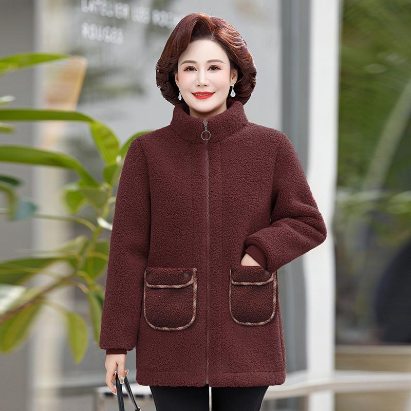 

Зимняя новая куртка из овечьей шерсти средней длины, на подкладке, утолщенная, теплая, с хлопковой набивкой, гранулированная, пушистая, хлопковая куртка, женская 5XL [Recommended 150-80 kg]