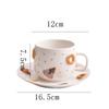 European Ceramic Coffee Cup Saucer Creative Donut Mug Exquisite Afternoon Tea Flower Tea Coffee Cup Breakfast Mug Birthday Gift