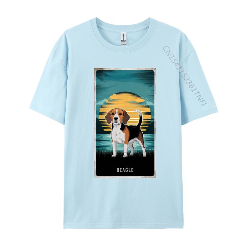 Classic Beagle Sunset TShirt Men Coupons Printed Tops  Tees Cotton T Shirts Cute Dog Anime Tshirts