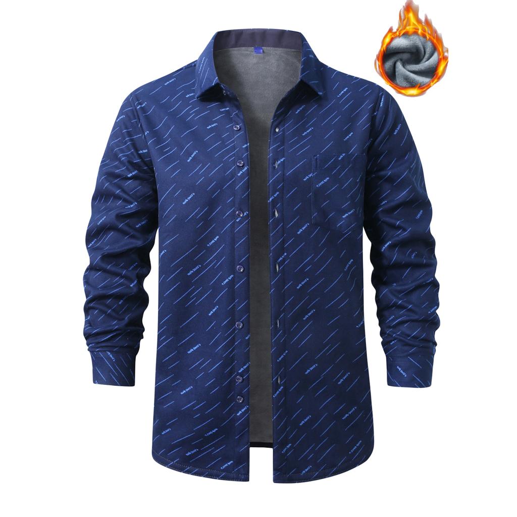 Camisa de Franela para Hombre Cálida y Gruesa a Cuadros con Botones, Top Casual de Manga Larga con Cuello Cuadrado de Moda para Hombre