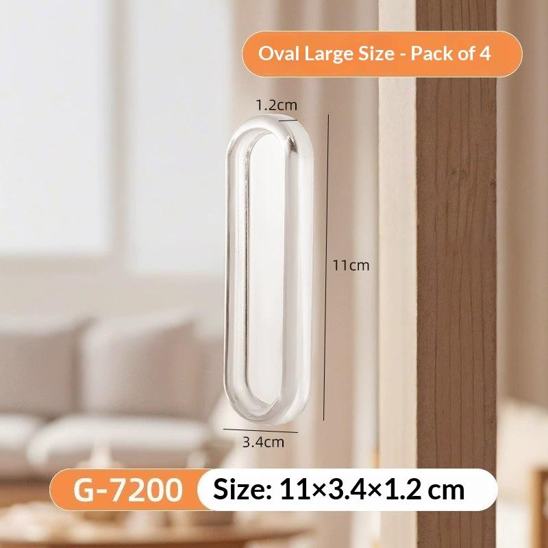 4Pcs Transparent Soft Pu Door Handle Kitchen Cabinet Glass Sliding Door Drawer Handle Self-Adhesive Sliding Door Handle