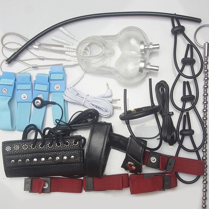 Electric Shock Sex Toys Penis Ring Masturbator,Electro Stimulation Bdsm Glans Trainer Cock Cage,Estim Urethral Catheter Sounds