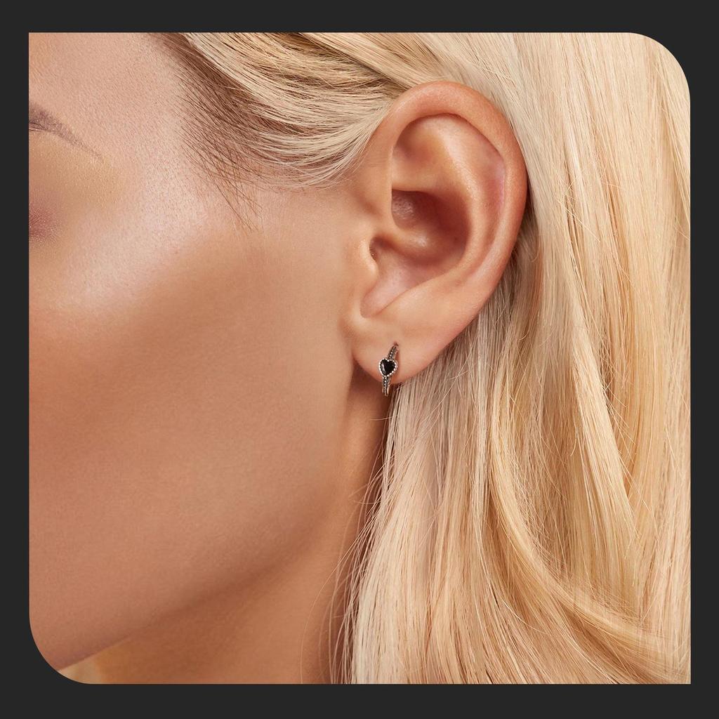 Avle Retro Heart Pattern S925 Sterling Silver Oxidized Earrings for Women