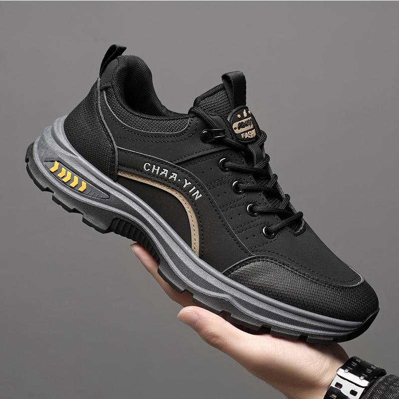 

Trend Men Hiking Sneakers Waterproof Wear-resistant Running Sport Shoes Outdoor No Slip Travel Climbing Shoes Zapatillas 44 чёрный