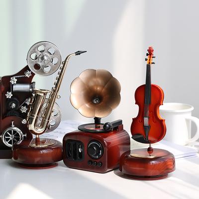 Retro fonograf Music Box Mini Music Box Klasický Art Decor Music Box Domácí řemesla Bez baterie Dekor na plochu Novoroční dárky