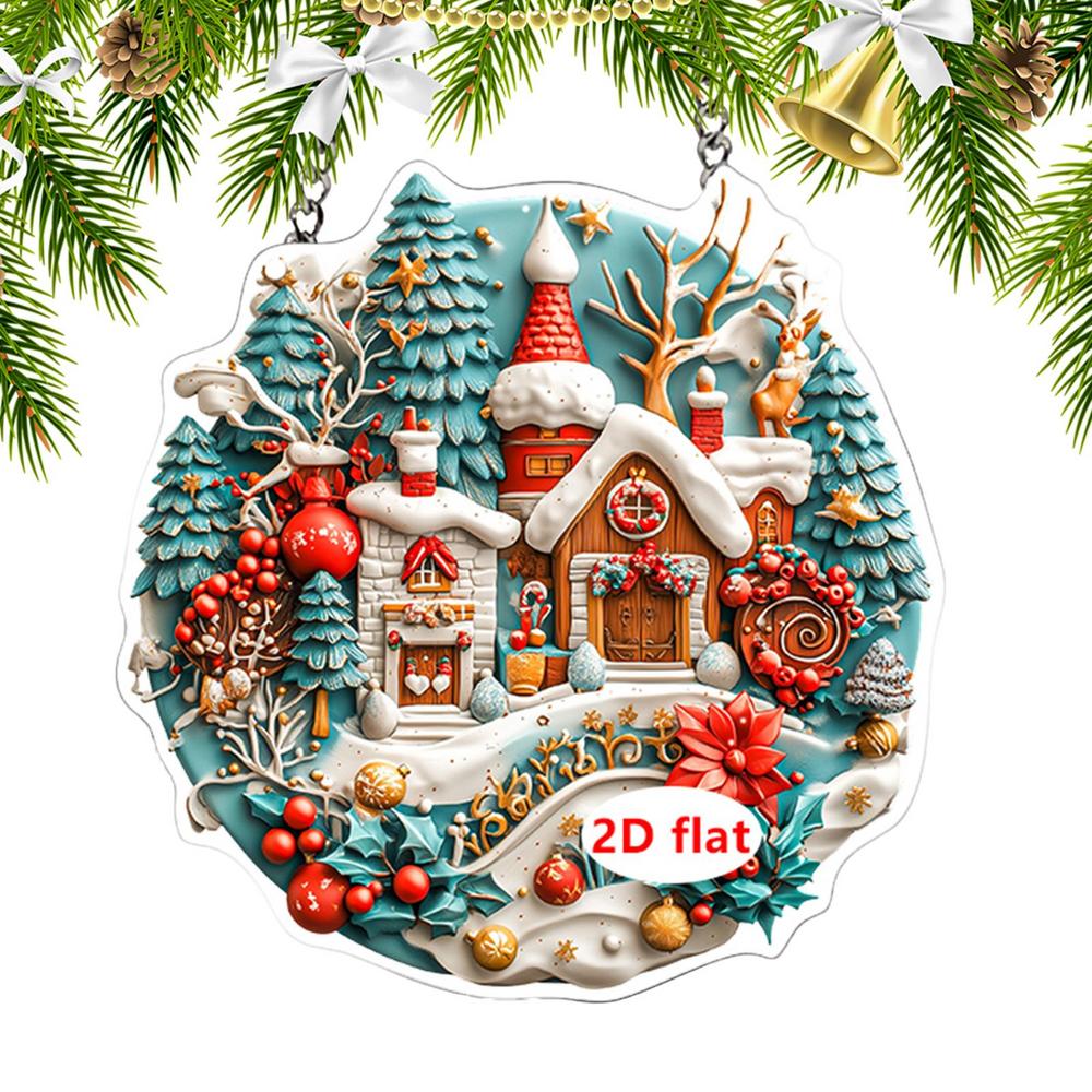 

Christmas Tree Decor Hangable Pendants For Christmas Tree Pendants 2D Acrylic Santa Claus For Indoor Outdoor Dining Room Kitchen