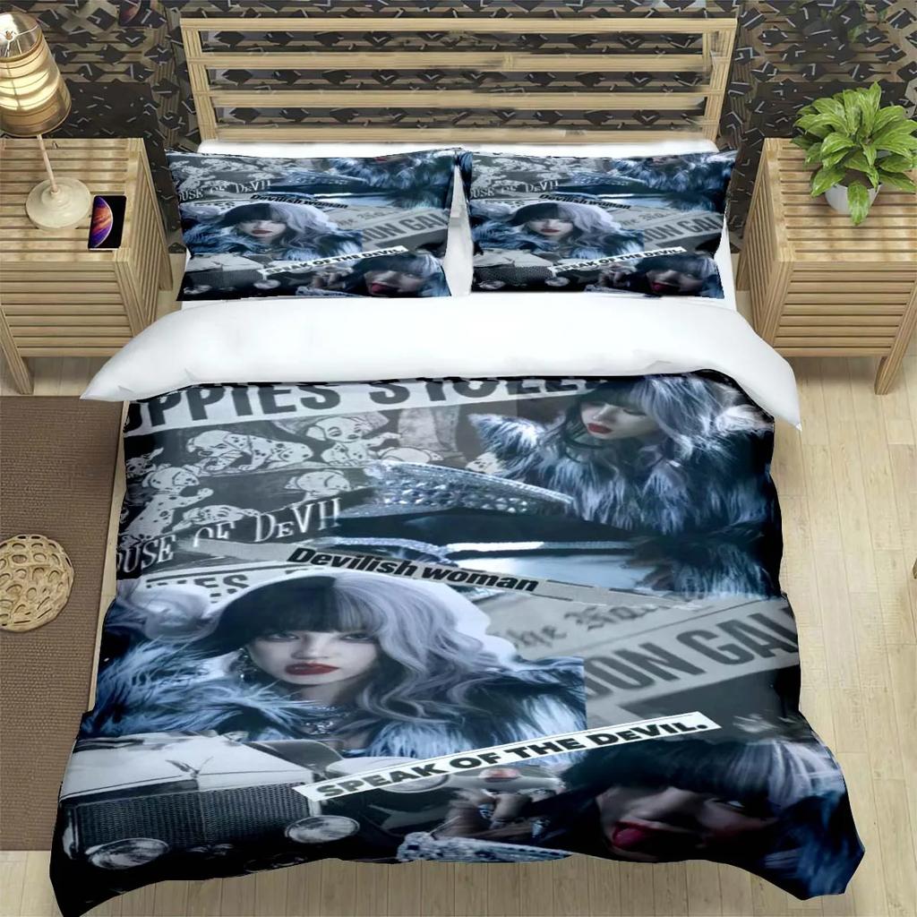 Korean Kpop Girl Group-Yuqi-SoyeonMiyeon-Suyin-Shuhua Print Bedding Set Duvet Cover Comforter Bed Youth Kids Girl Boys Gift