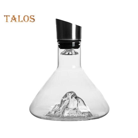 Skleněný karafa na víno s provzdušňovačem Nerezová filtrace 12kanálová provzdušňování Kapacita 1600 ml Ručně vyrobená karafa na červené víno na láhve vína