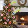 5Pcs Glitter Artificial Flowers Christmas Decoration Green Branches Christmas Tree Ornaments For Home Decor New Year Accessories