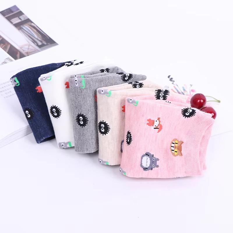 5 Paar Anime Cartoon Socken Cosplay Niedliche Tier Unsichtbare Bootssocken Anime Muster Damen Socken