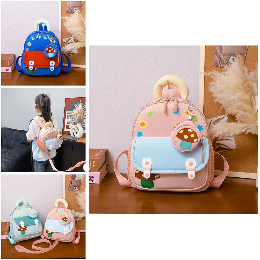 Small Mushroom Childrens Backpack For Preschoolers With Lightweight Nylon Material And Comfortable Straps