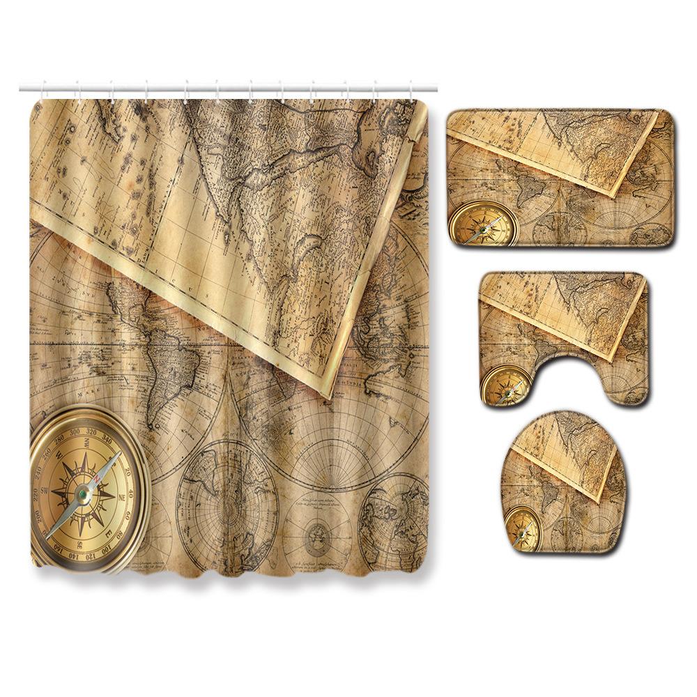 Floor Mat Combination Four-Piece Set Bathroom Toilet Carpet Shower Room Mat Foot Mat