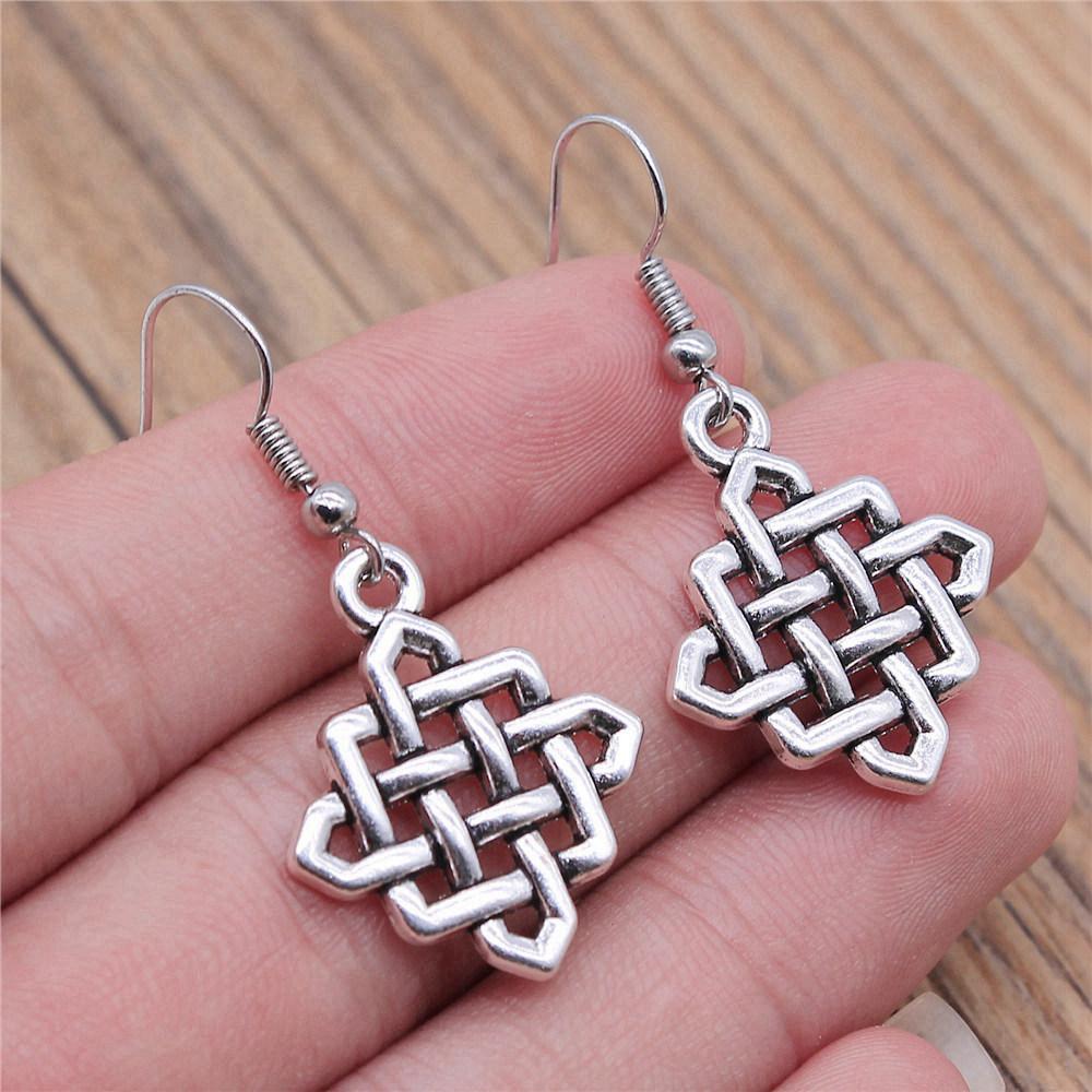 Drop & Dangle Earring OM Peace Tag Chinese Minimalist Jewelry ComponentsEarring Size 18x19mm QE016