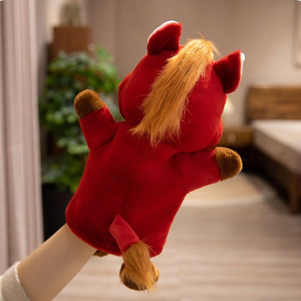 Horse Animal Little Horse Puppet Simulation Soft Stuffed Plush Horse Toys 30cm Storytelling Hand Finger Story Puppet