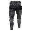 Men's Fashion Skinny Ripped Jeans Casual Distressed Hole Jeans Slim Fit Denim Pants Pencil Denim Trousers