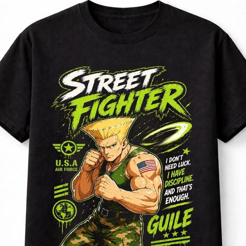 Street Fighter Guile Retro Arcade Gaming Unisex TShirt S