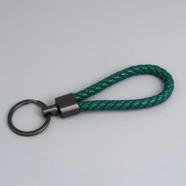 Trend Black Pink Color Braided Rope Car Keychain Fresh Ice Cream Color Key Pendant Sheep Pattern High Ring Leather Rope Amagi