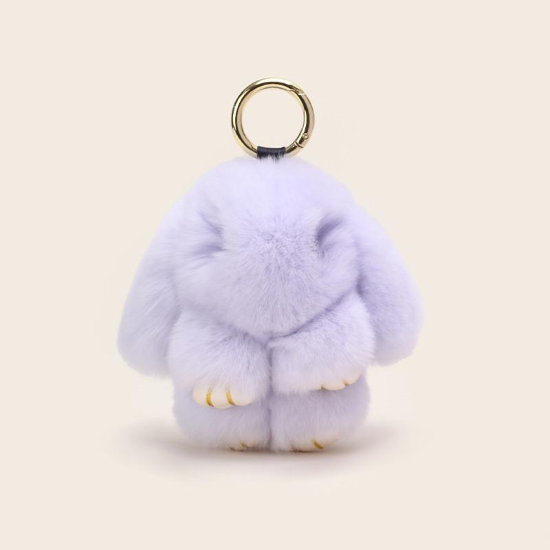 Whimsical Rabbit Plush Fur Keychain Colorful Bunny Gift Accessory For Girls Style