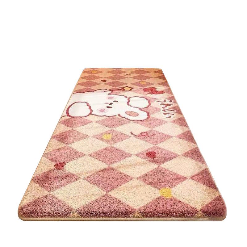 Adorable Cartoon Kids' Faux Cashmere Non-Slip Rug - Soft & Dirt-Resistant for Bedroom or Balcony