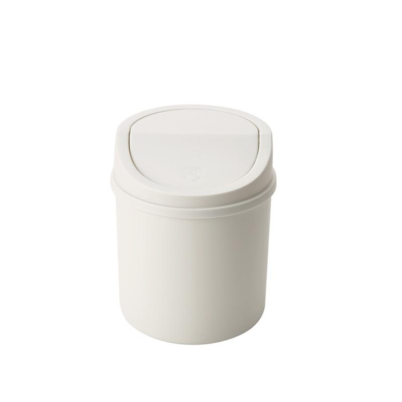 Mini Desktop Trash Can with Swing Lid Home Small Garbage Can with Cover for Bedroom Office Desktop Clean Workspace Storage Box