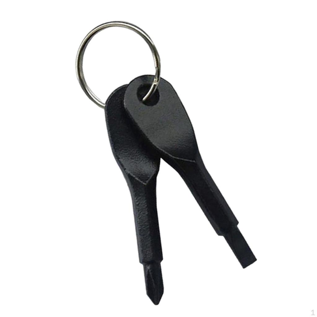 Portable Screwdriver Set, Flathead and Screwdriver, Stainless Steel Key Chain for