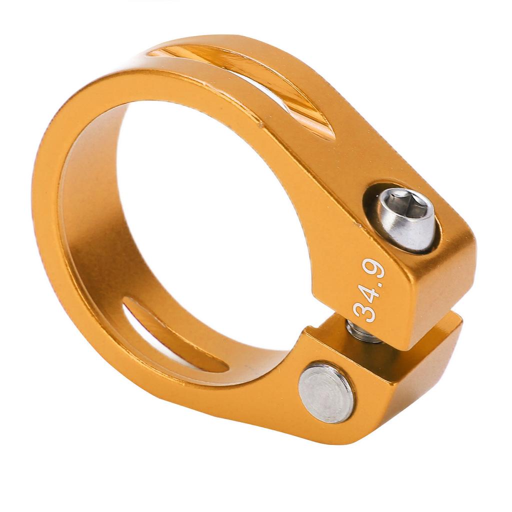 Bike Seat Post Clamp Aluminium Alloy Mountain Bike Quick Release Seatpost Collar for Cycling EnthusiastsGold