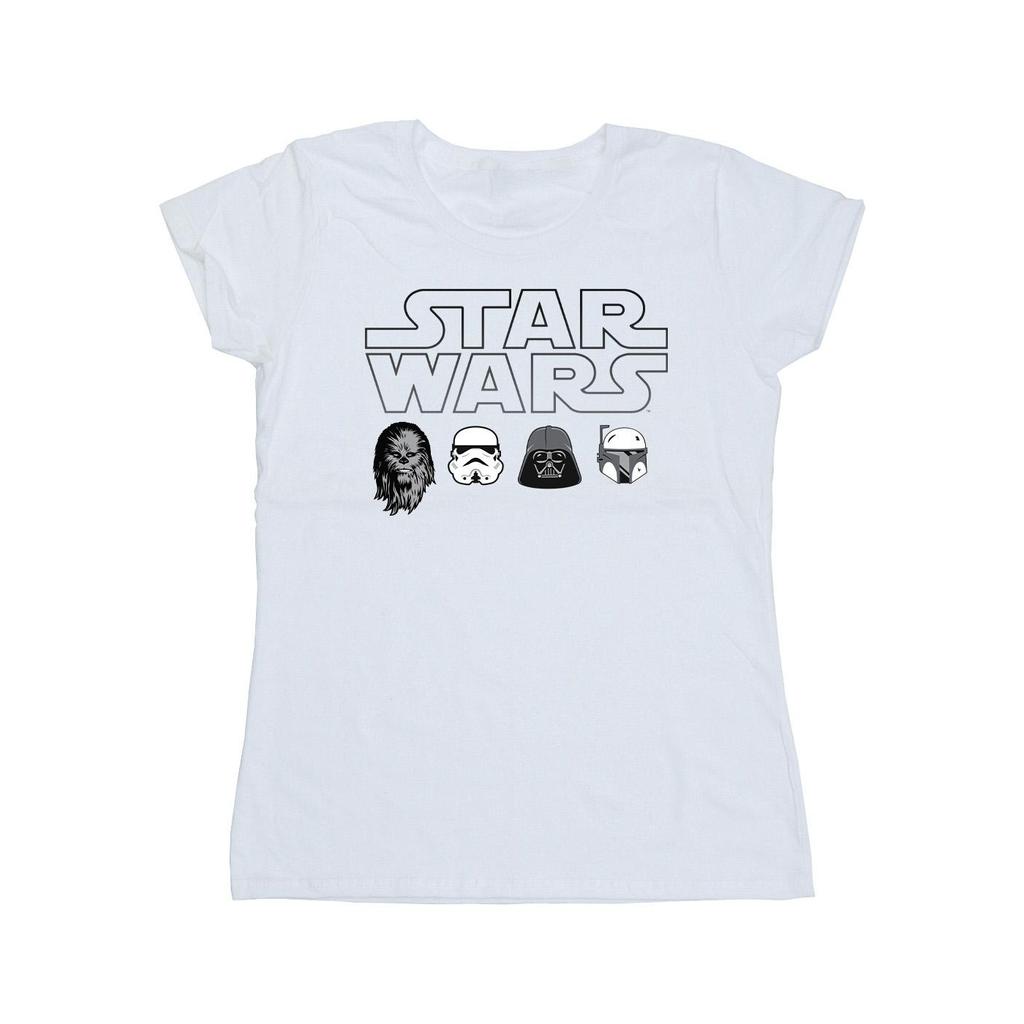 STAR WARS Womens/Ladies Character Heads Cotton T-Shirt
